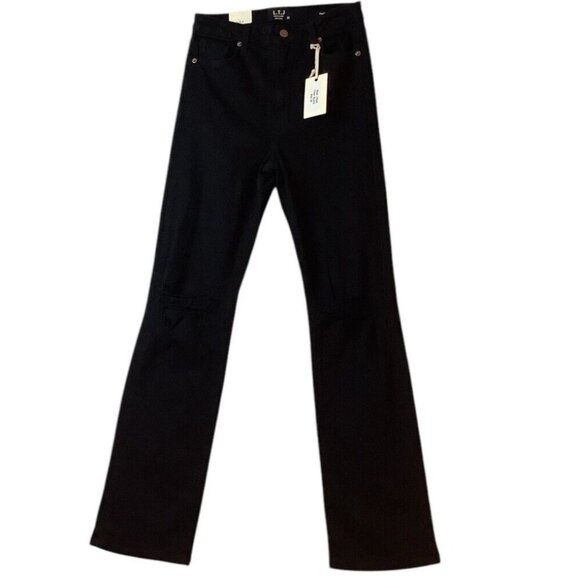 NWT LTJ Letter to Juliet Venice Jeans Womens Size 25 Black High-Rise Distressed - Picture 1 of 11